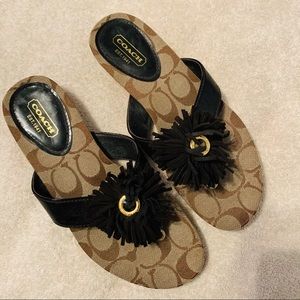 Coach Suki Fringe flower sandals